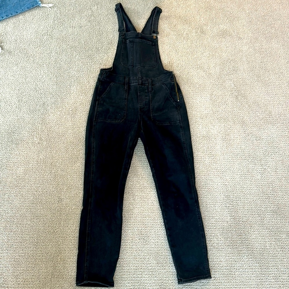 Madewell Womens Overalls Black Skinny Lunar Wash Stretch
